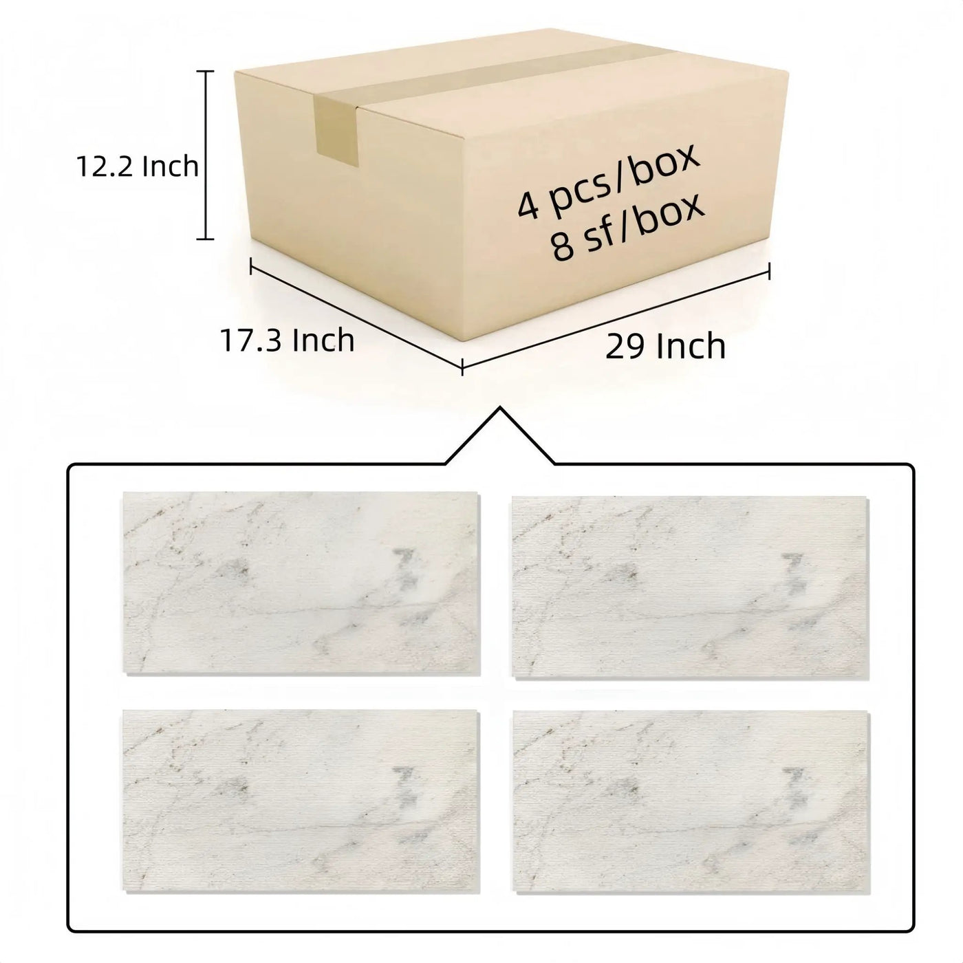 Textured Finished, 3D Tiles For Wall Decoration (Set of 4) by HouseOfZazla