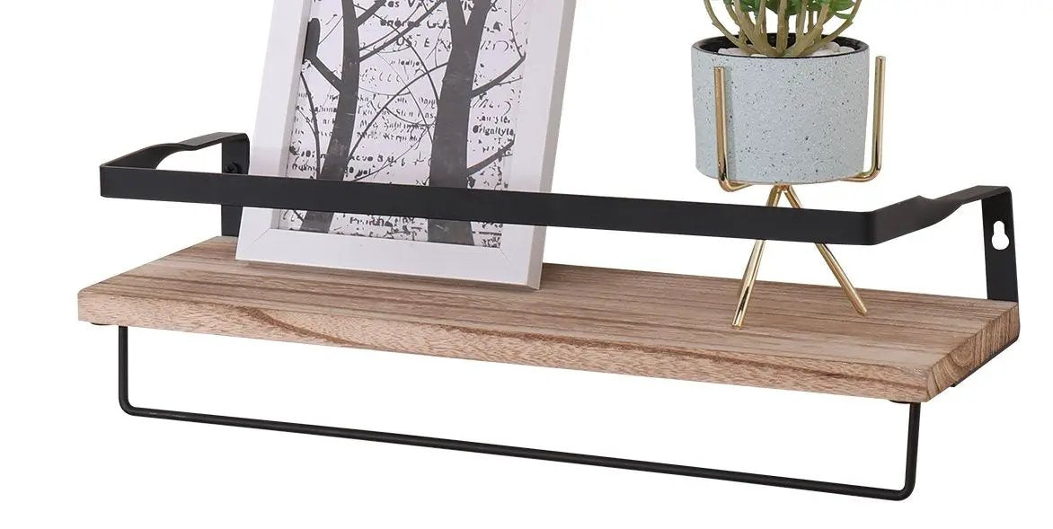 Floating Shelves, Long Wall Shelves (Set of 2) Wall Mounted Shelves With Brackets For Bedroom - Natural Wood by HouseOfZazla