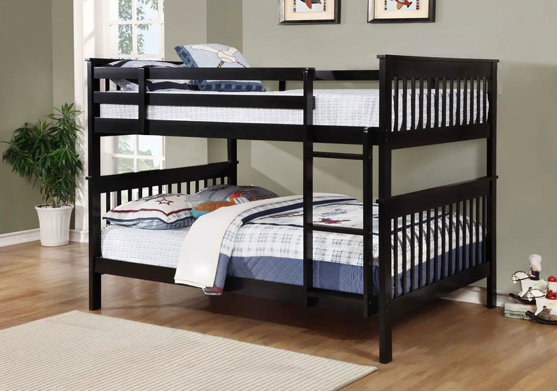 Chapman Wood Full Over Full Bunk Bed Black by Unique Piece Furniture