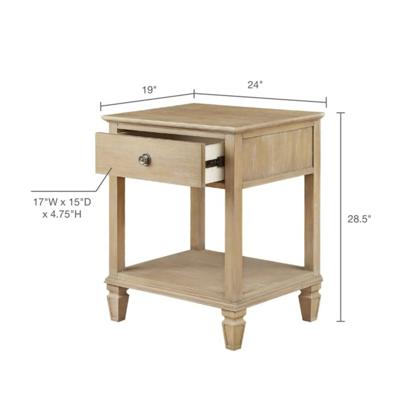 Victoria - Bedside Table With Drawer And Shelf by HouseOfZazla