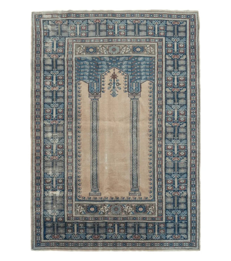 4' X 6' Antique Handmade Turkish Mehrab Prayer Wool Rug Lantern Beautiful by Jewel Rugs