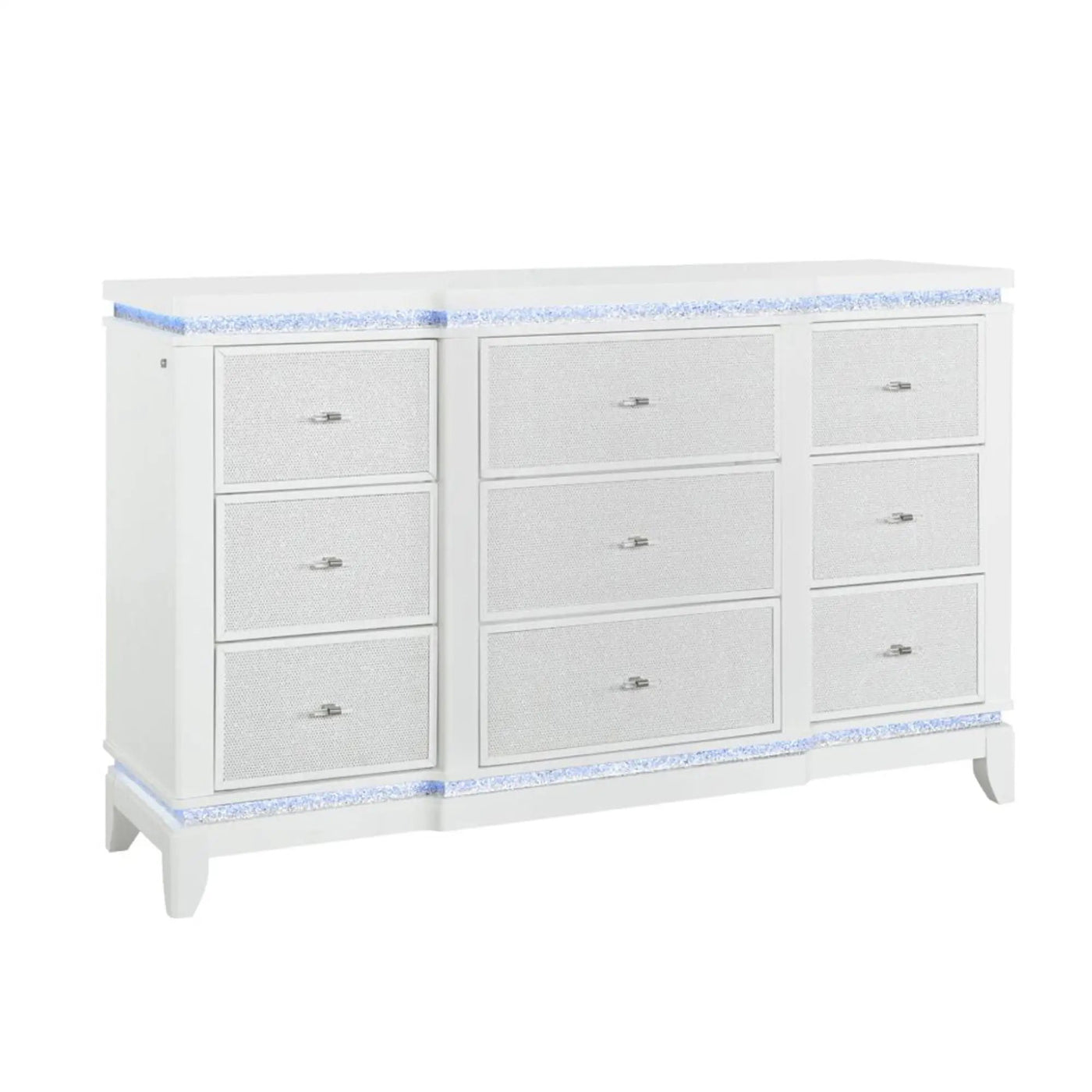 Adalid - 5 Pieces Bedroom Set With LED Lights And Glittered Detailing by HouseOfZazla