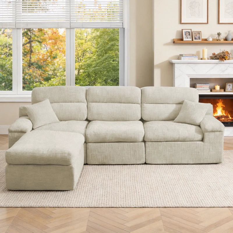 Corner Chaise Sofa With High Backrest by Unique Piece Furniture