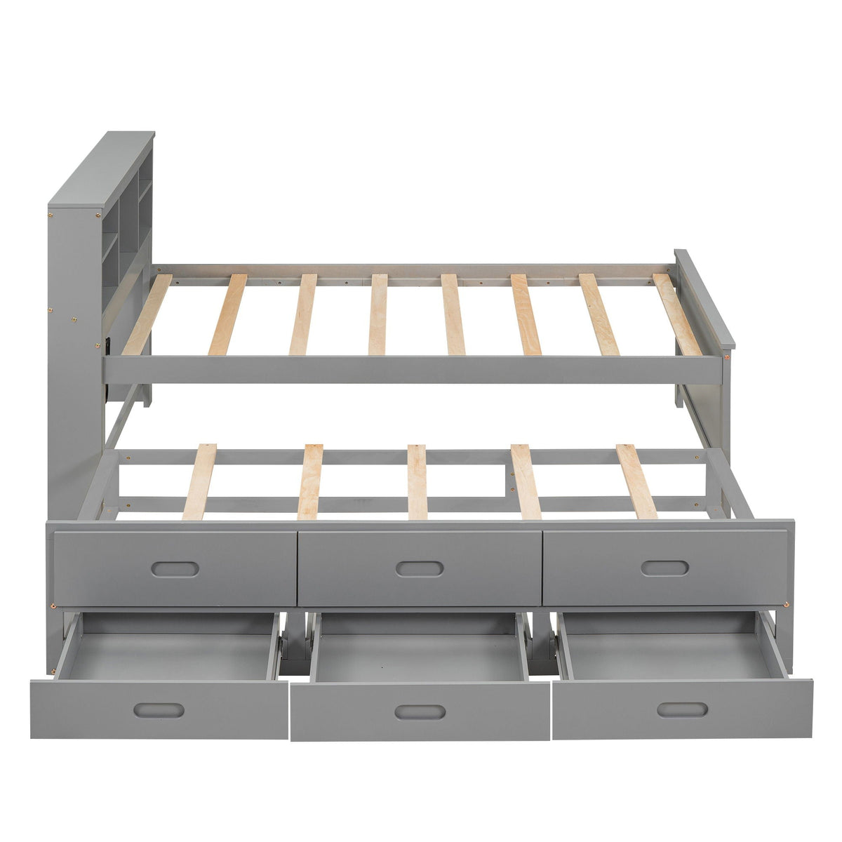 Platform Bed With Storage Headboard, USB, Trundle And 3 Drawers, photo 24 of 28