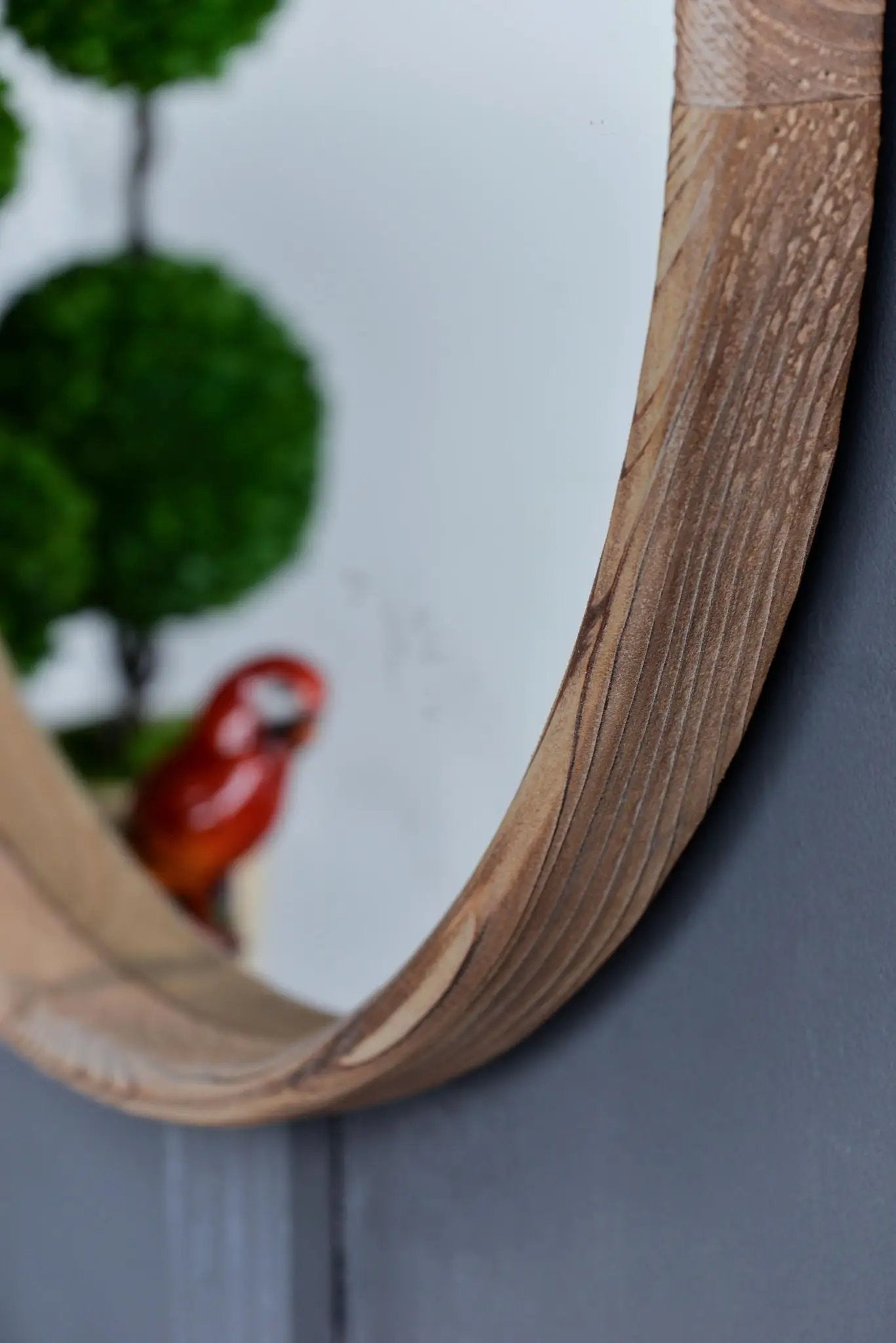 Round Wood Mirror, Wall Mounted Mirror Home Decor For Bathroom Living Room by HouseOfZazla