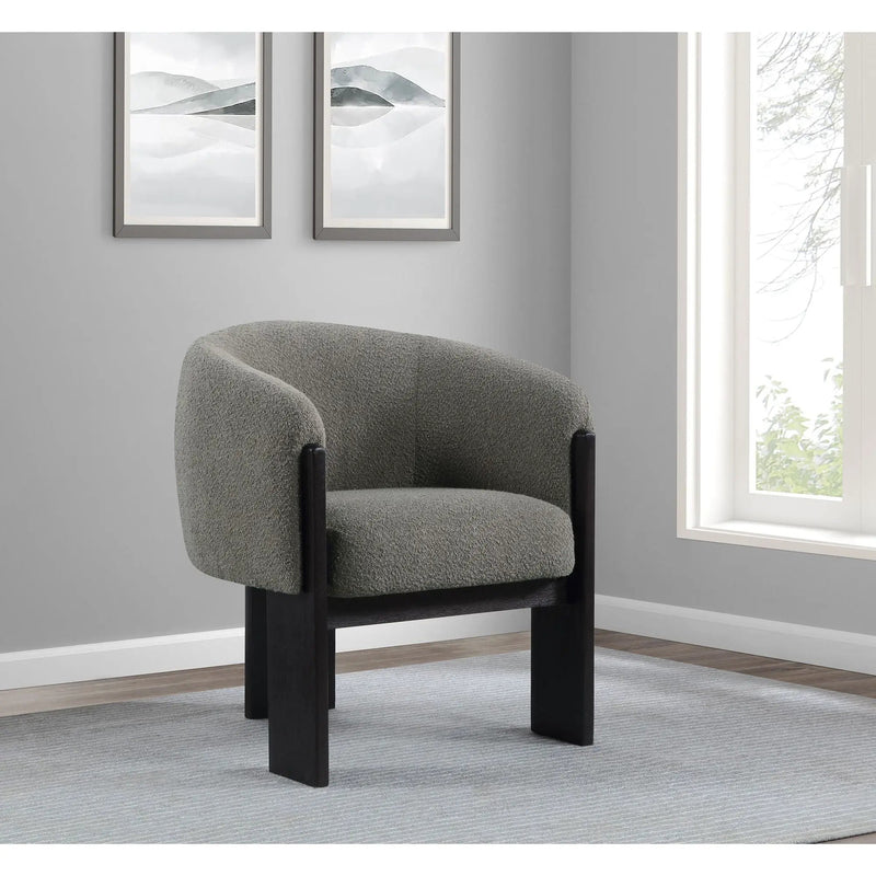 Maciel - Upholstered Barrel Back Accent Chair - Mushroom