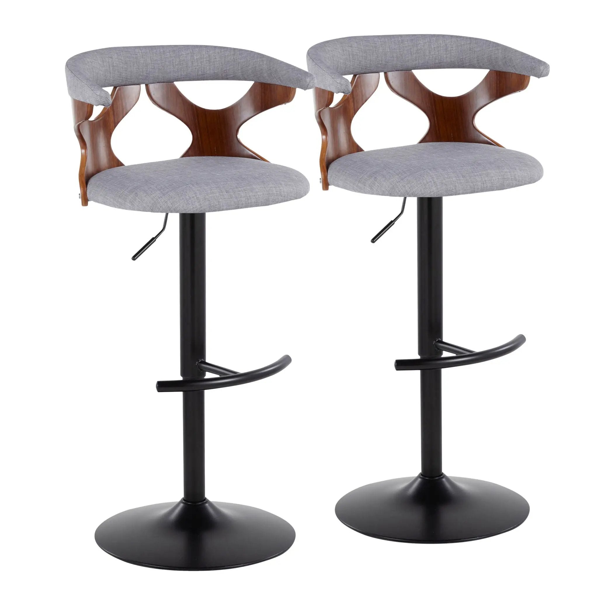 Gardenia - Contemporary Adjustable Barstool, Swivel With Rounded T Footrest (Set of 2) by Unique Piece Furniture