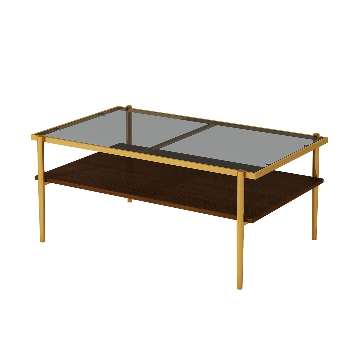 Rectangle Coffee Table With Tempered Glass Top And Legs, Modern Table For Living Room by HouseOfZazla