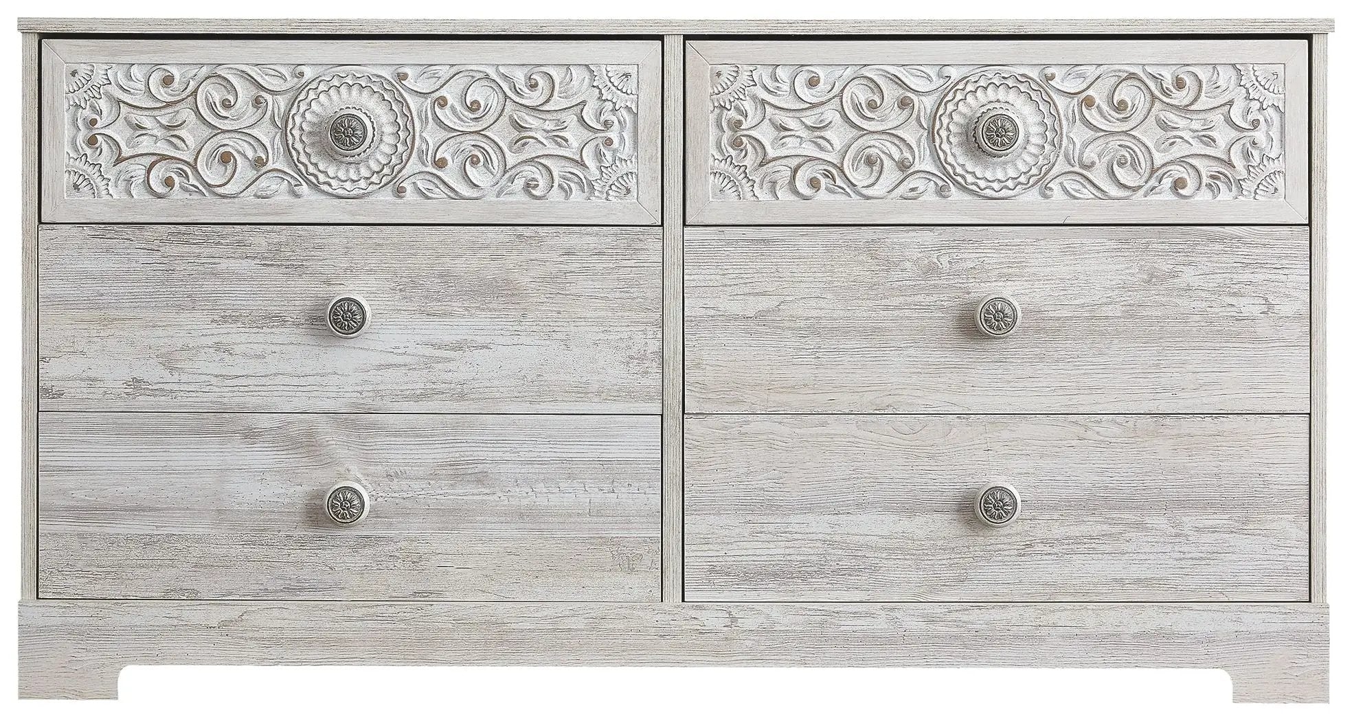 Paxberry - Six Drawer Dresser - Vinyl-Wrapped - Whitewash by Unique Piece Furniture