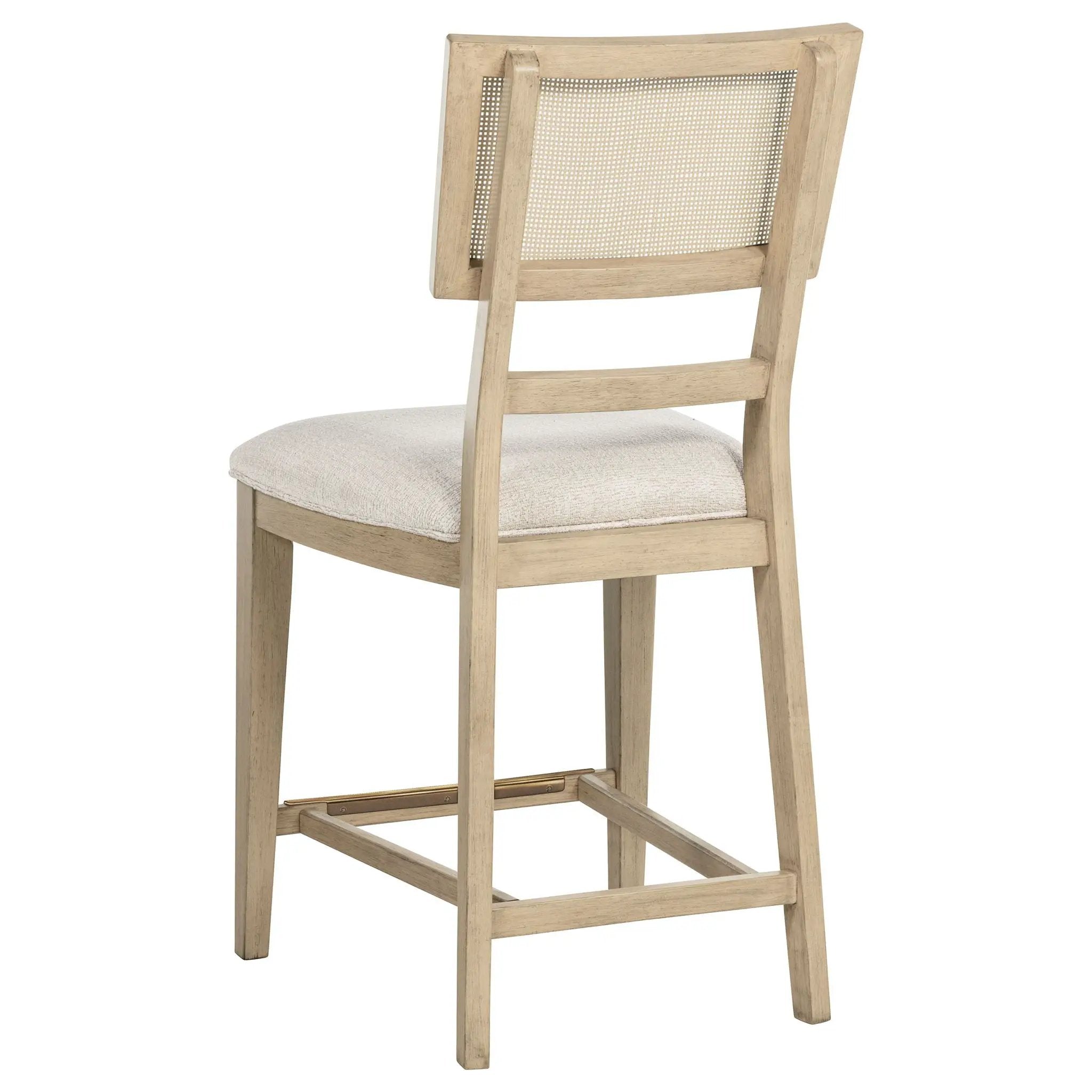 Kailani Rattan Cane Counter Side Chair Beige Oak (Set of 2) by Unique Piece Furniture