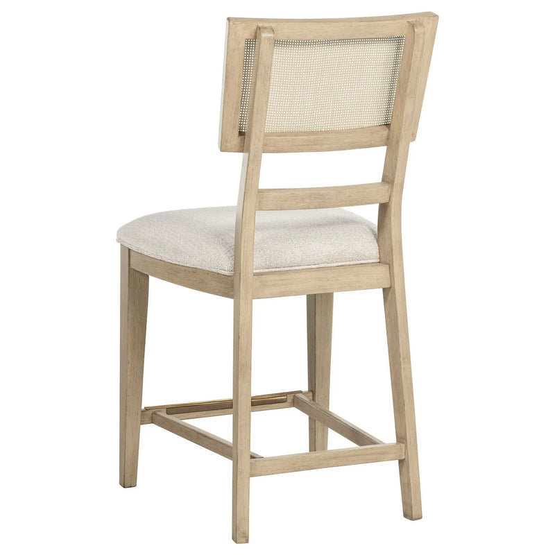 Kailani Rattan Cane Counter Side Chair Beige Oak (Set of 2) by Unique Piece Furniture