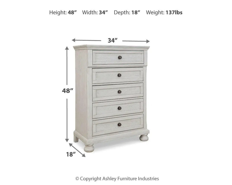 Robbinsdale - Five Drawer Chest - Youth - Antique White by Unique Piece Furniture