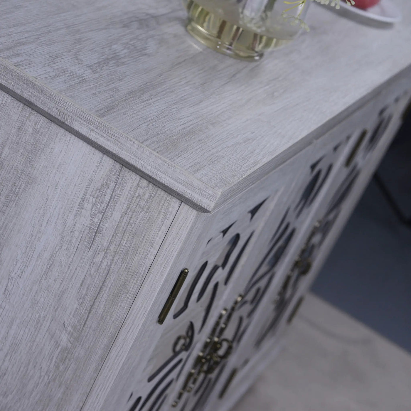 3 Door Mirrored Sideboard Cabinet With Adjustable Shelves by HouseOfZazla
