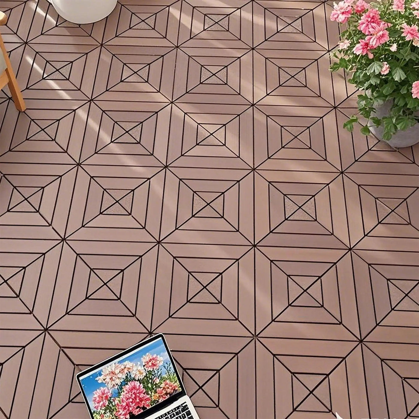 Durable Plastic Interlocking Deck Tiles, Waterproof Outdoor And Indoor Use by HouseOfZazla