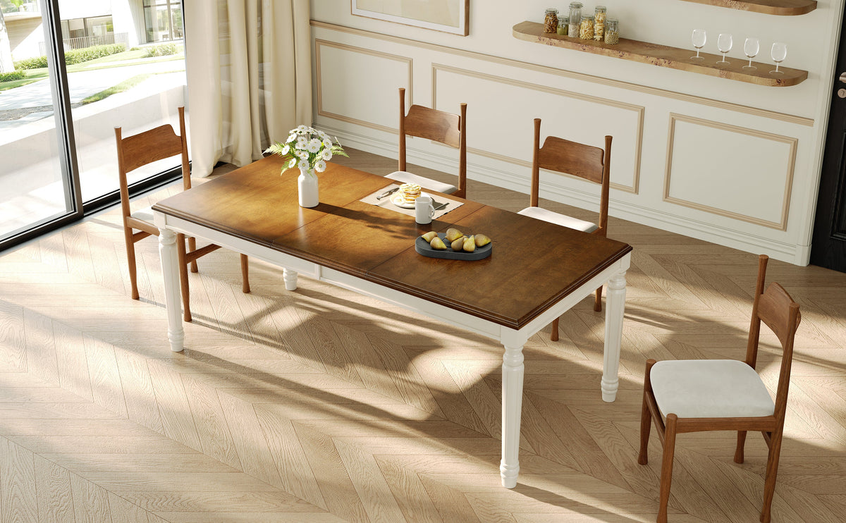 Traditional Rectangular Dining Table with Solid Wood Base - Natural Finish, photo 2 of 10