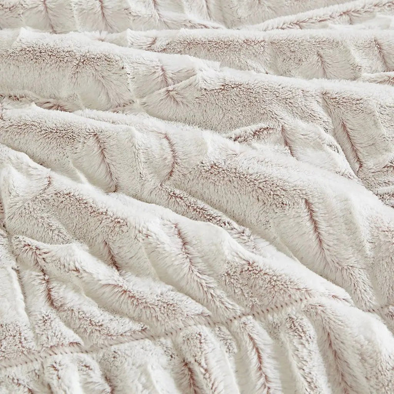 Twin/Twin XL Back Print Long Fur Comforter Mini Set by HouseOfZazla