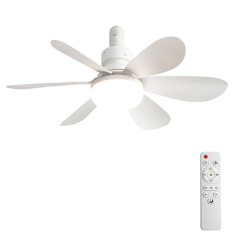 20-Inch Socket Fan Light Portable Ceiling Fan with Light and Remote by HouseOfZazla