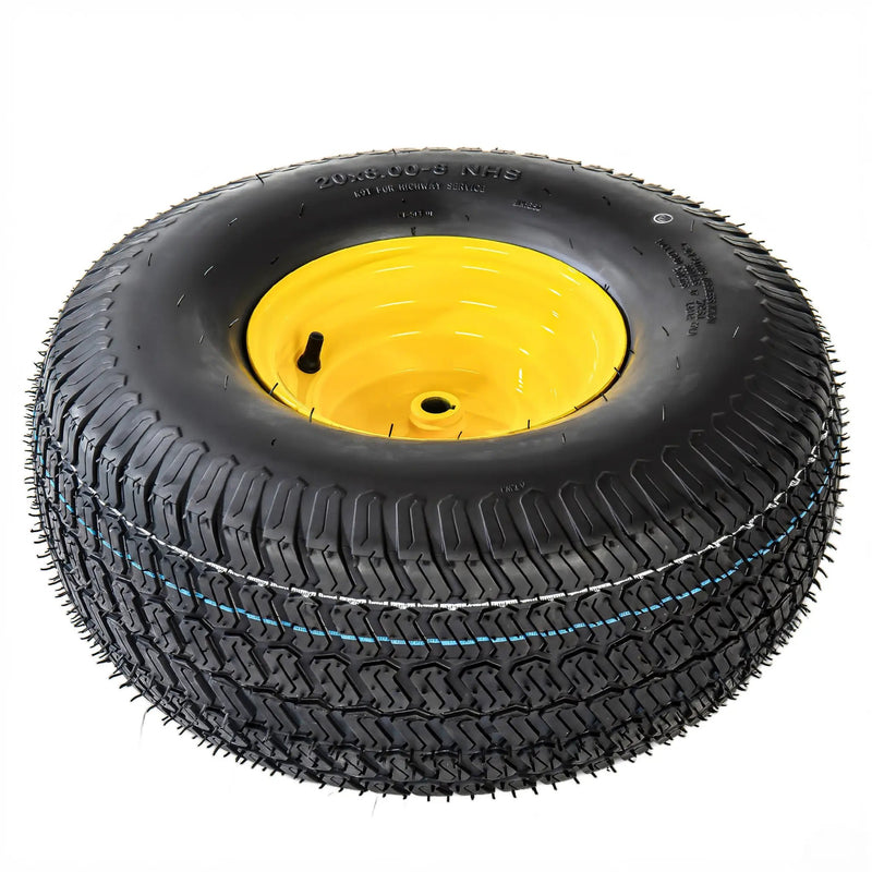 Set of 2 20x8.00-8 Lawn Mower Tires and Wheel Assembly by HouseOfZazla
