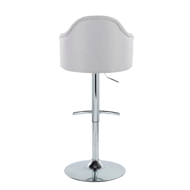 Ahoy - Contemporary Adjustable Barstool With Swivel With Rounded T Footrest (Set of 2) by Unique Piece Furniture