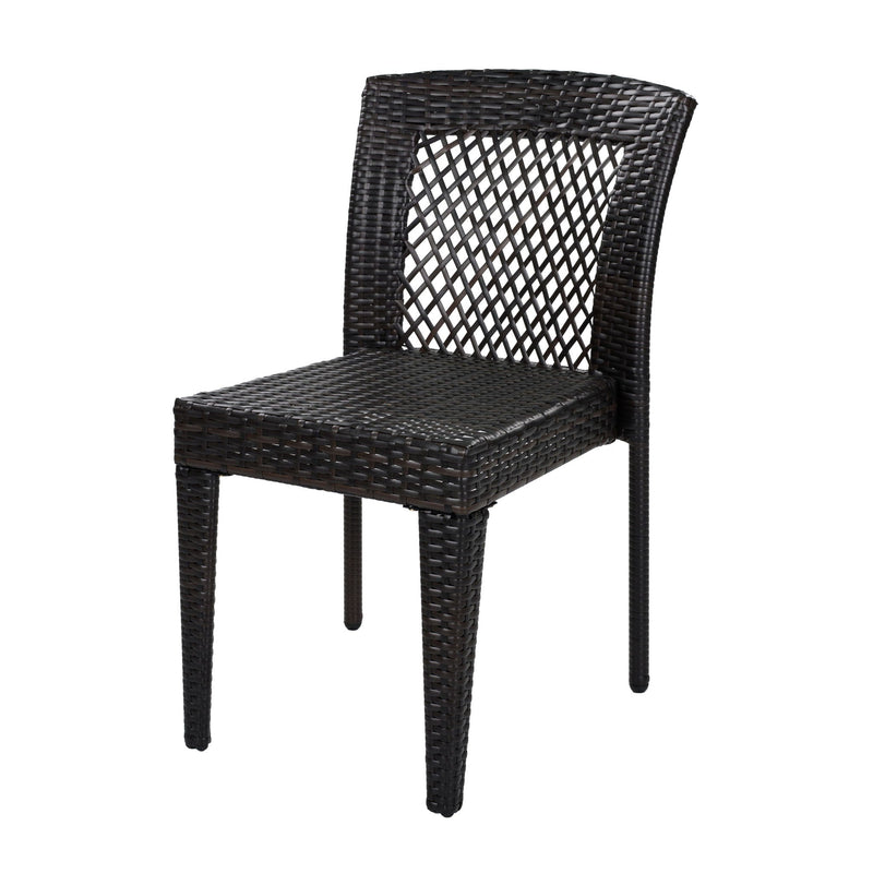 7 Piece Outdoor Dining Set with Table and 6 Chairs - Brown Multi by HouseOfZazla