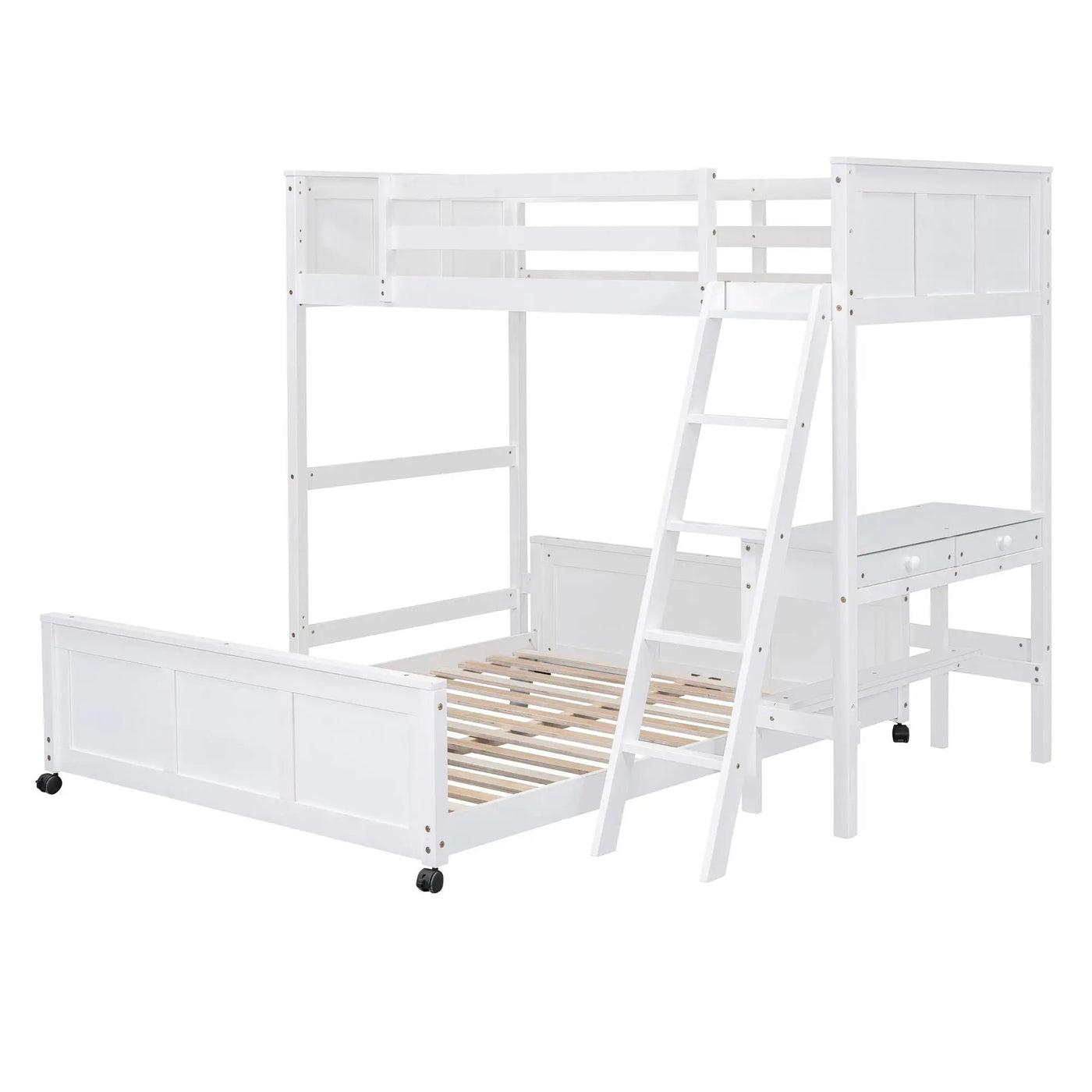 Full Over Full Bunk Bed With Desk by Unique Piece Furniture