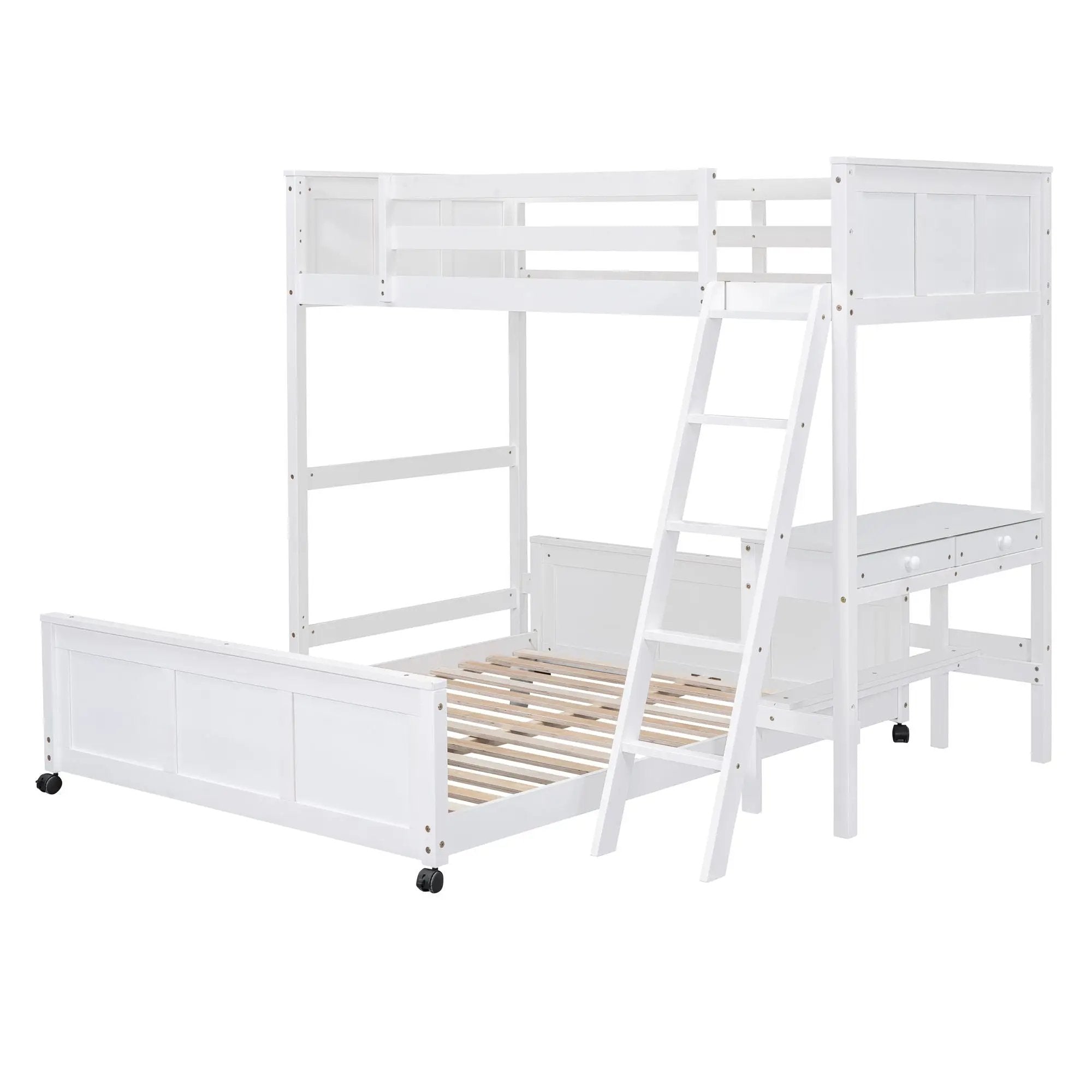 Full Over Full Bunk Bed With Desk by Unique Piece Furniture