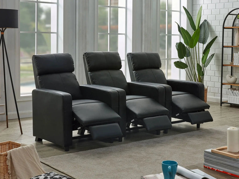 Toohey Upholstered Tufted Recliner Living Room Set Black by Unique Piece Furniture