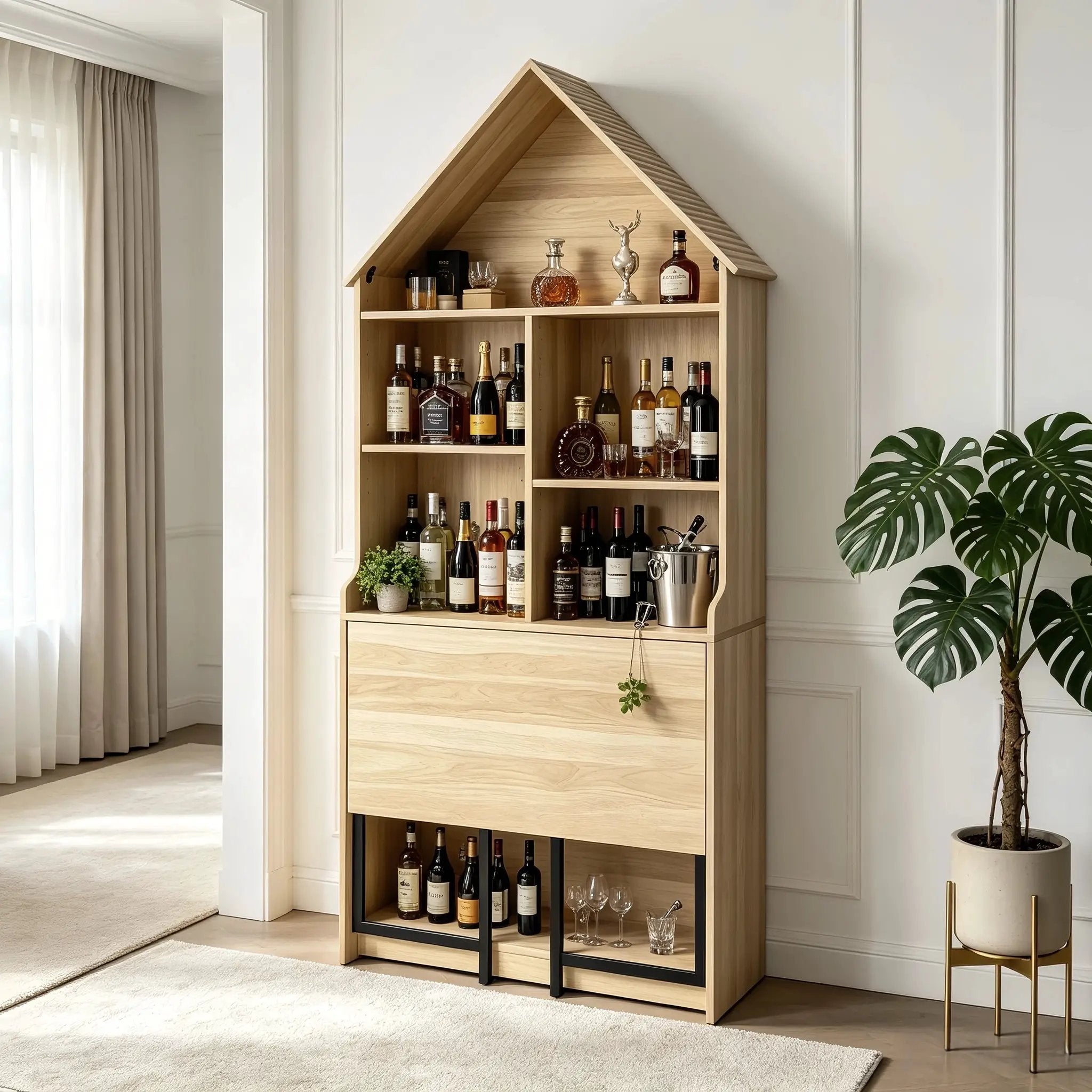 Folding Craft Desk with Storage Shelves by HouseOfZazla