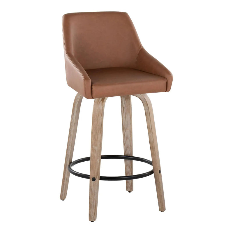 Hannah - Transitional Fixed Height Counter Stool With Swivel With Round Footrest (Set of 2) by Unique Piece Furniture