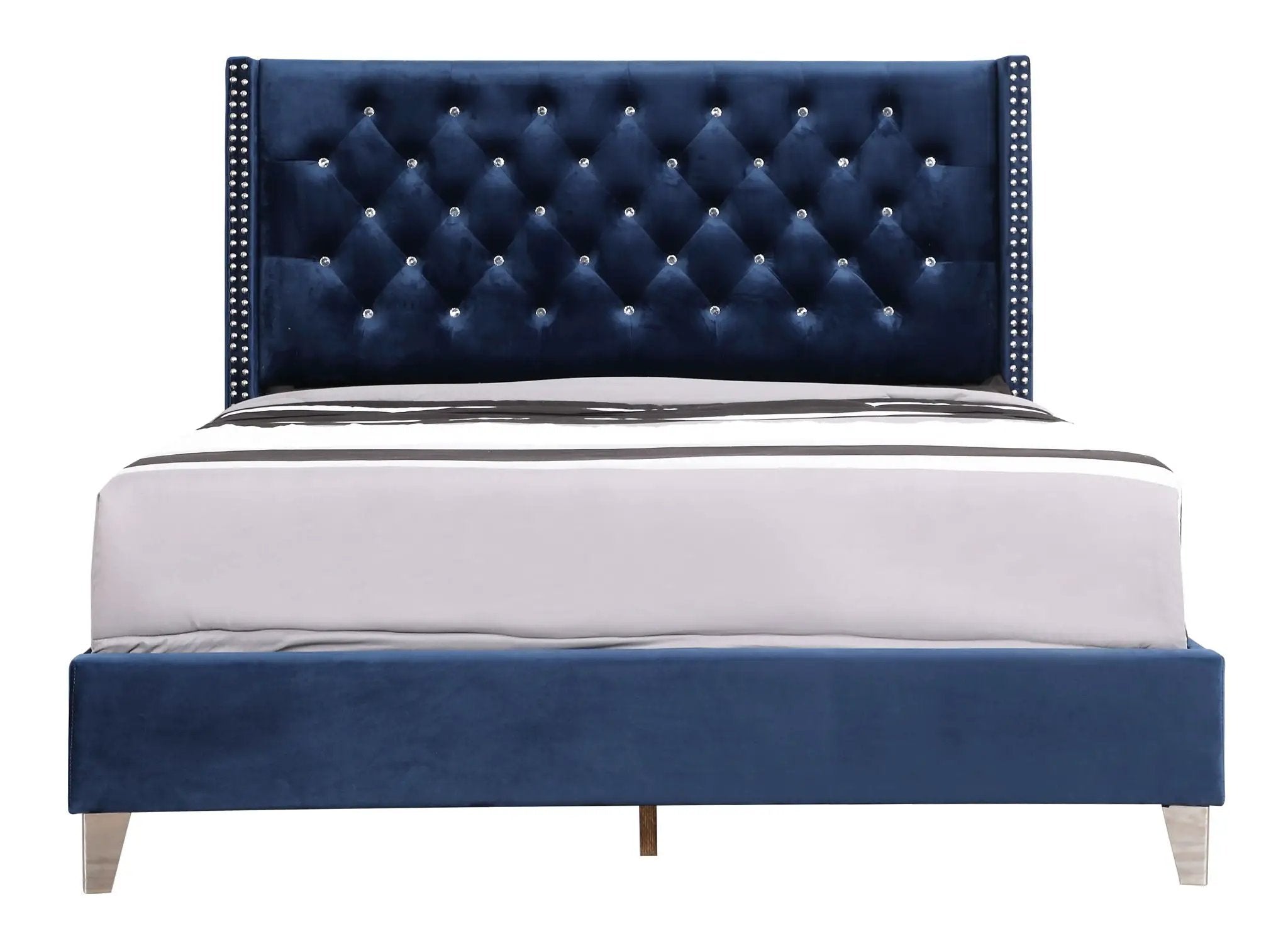 Upholstered Nailhead Trim Chic Bed by Unique Piece Furniture