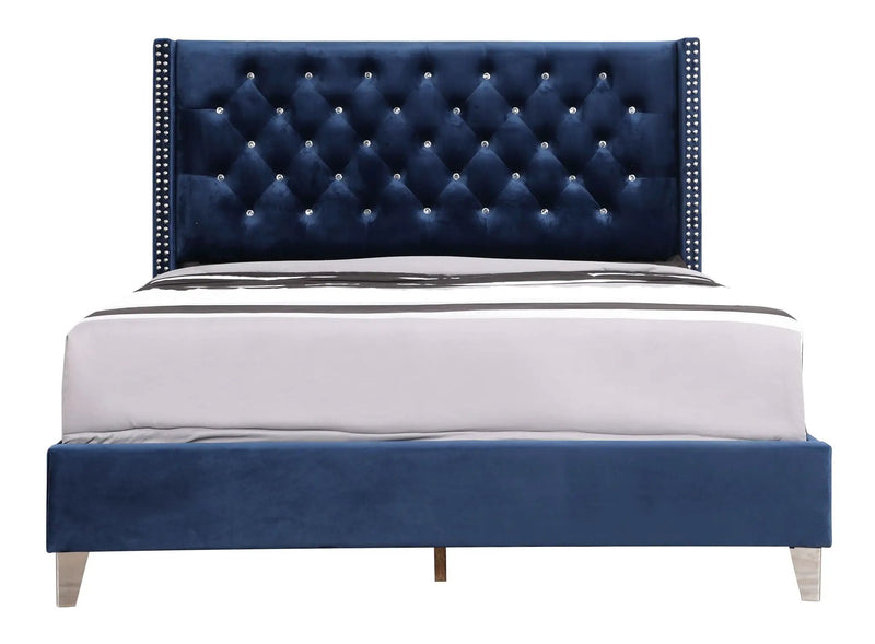 Upholstered Nailhead Trim Chic Bed by Unique Piece Furniture