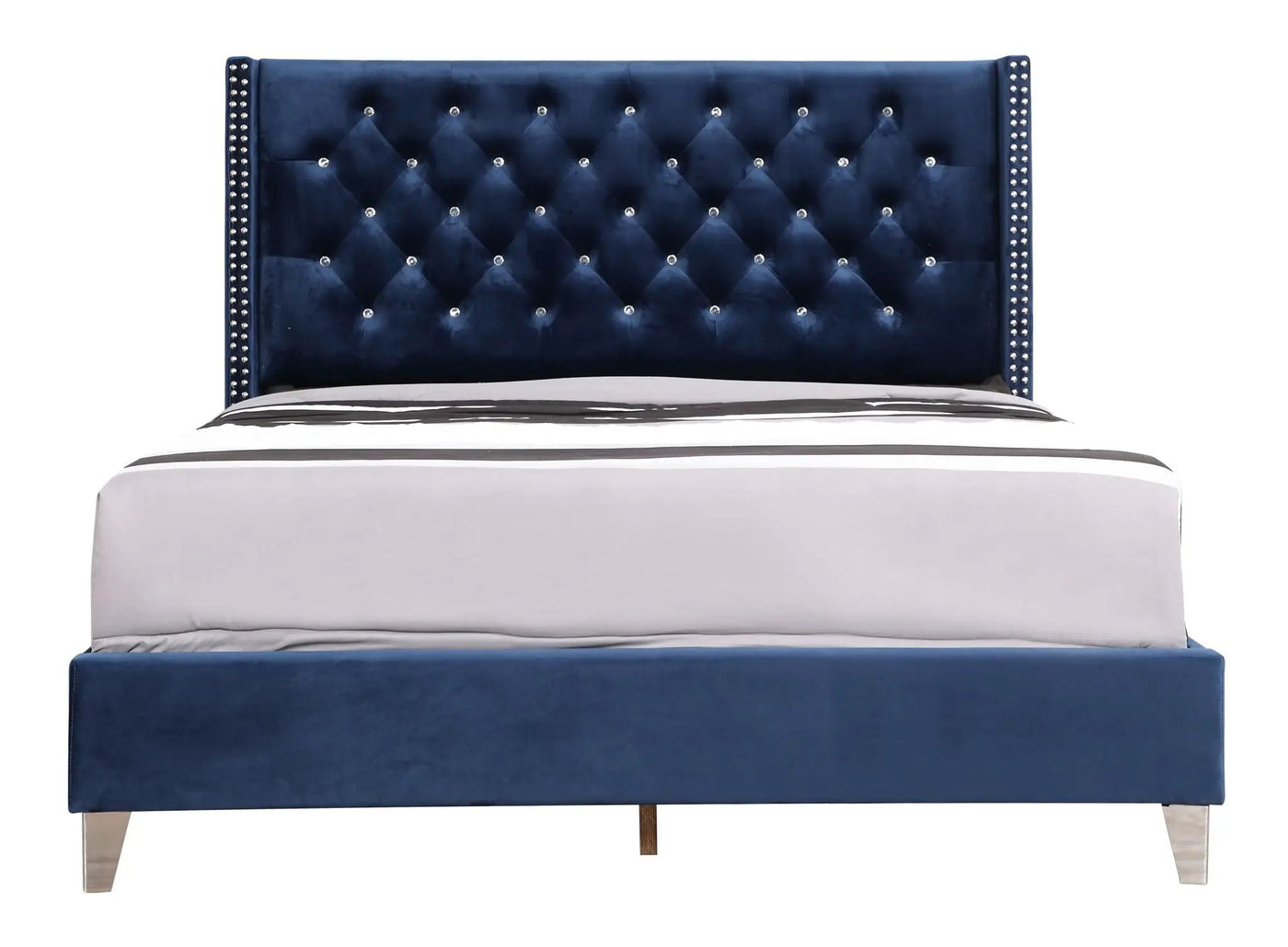 Upholstered Nailhead Trim Chic Bed by Unique Piece Furniture