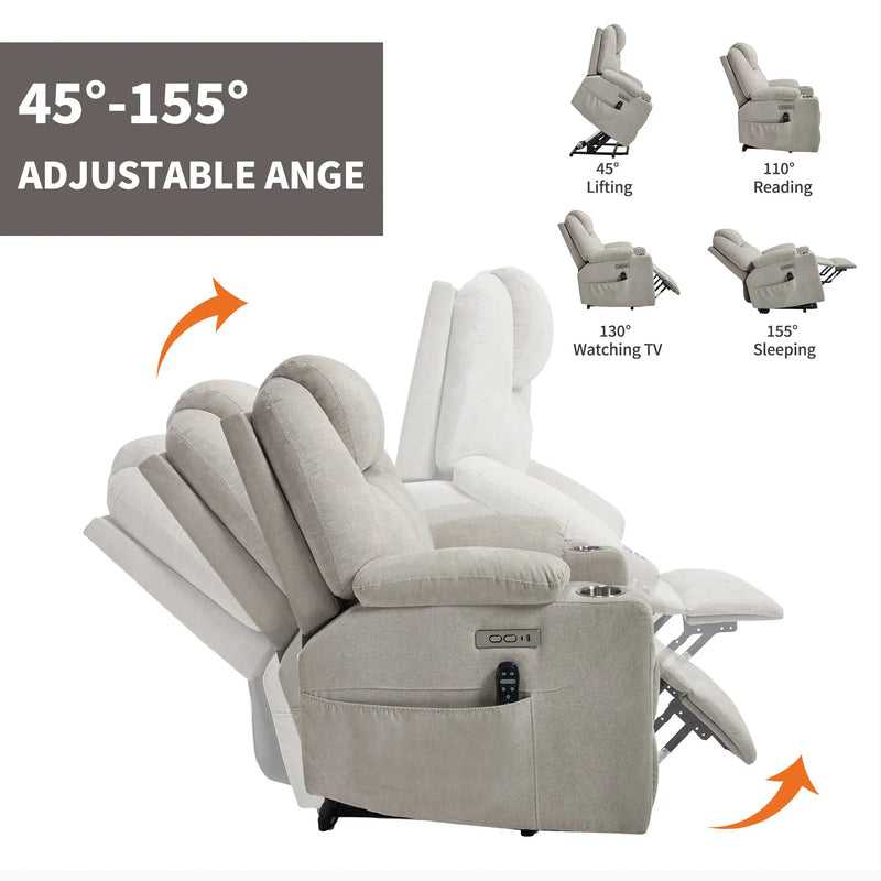Premium Power Lift Recliner Chair with Massage Functionality by HouseOfZazla