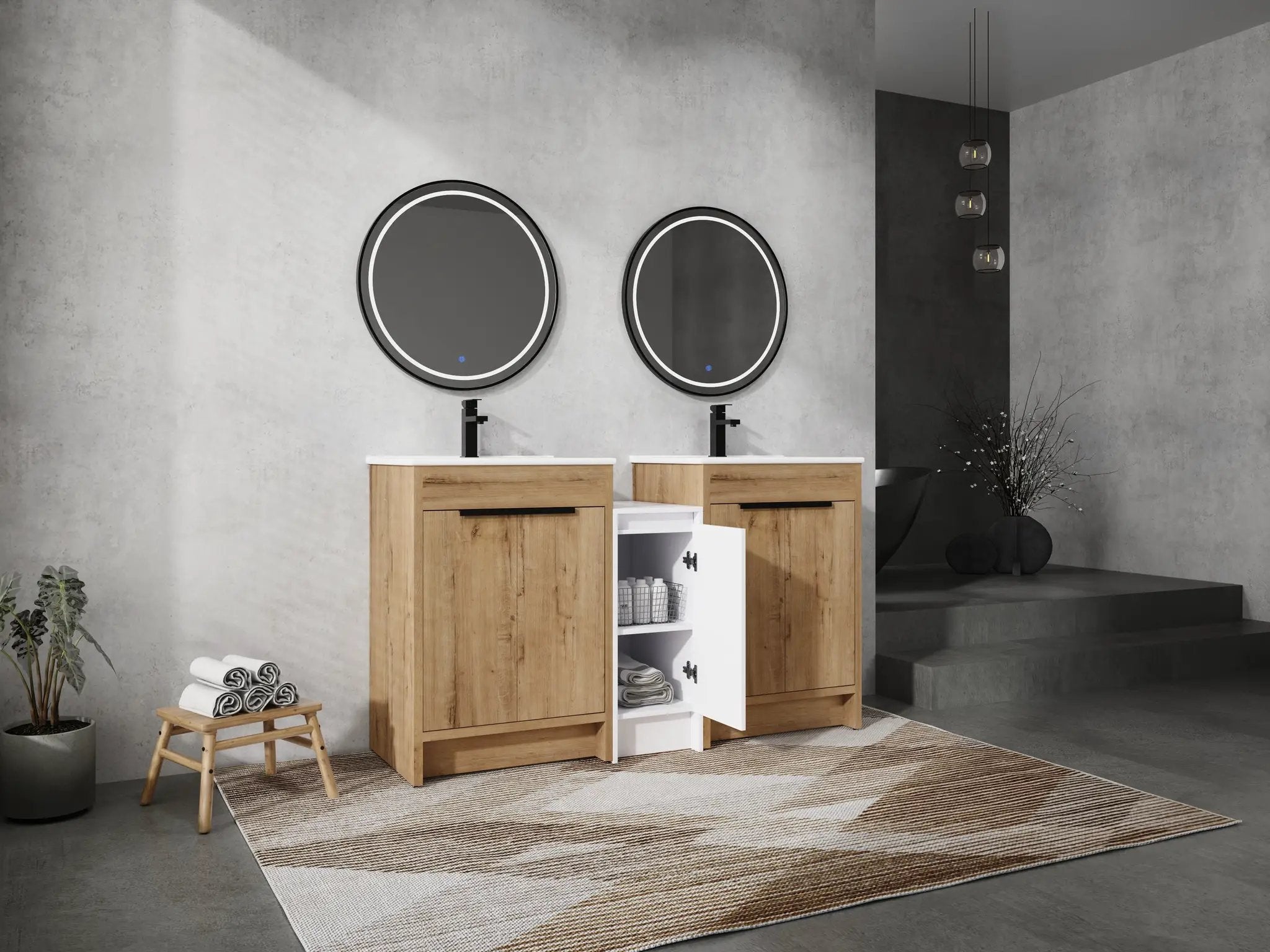 60 Inch Freestanding Bathroom Vanity with Ceramic Sink by HouseOfZazla