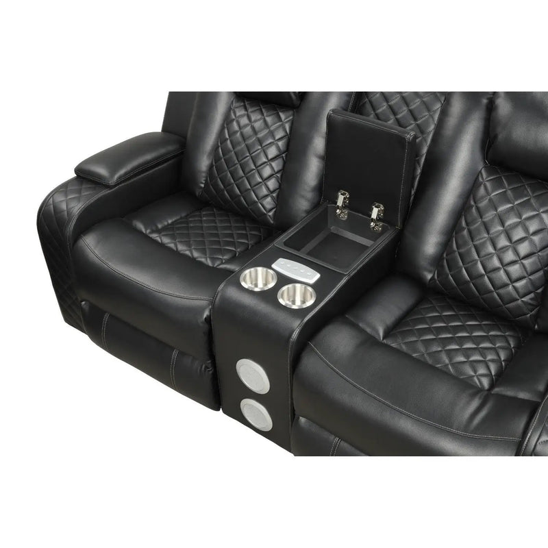Benz - Power Reclining Loveseat With LED Lighting And Built In USB by HouseOfZazla