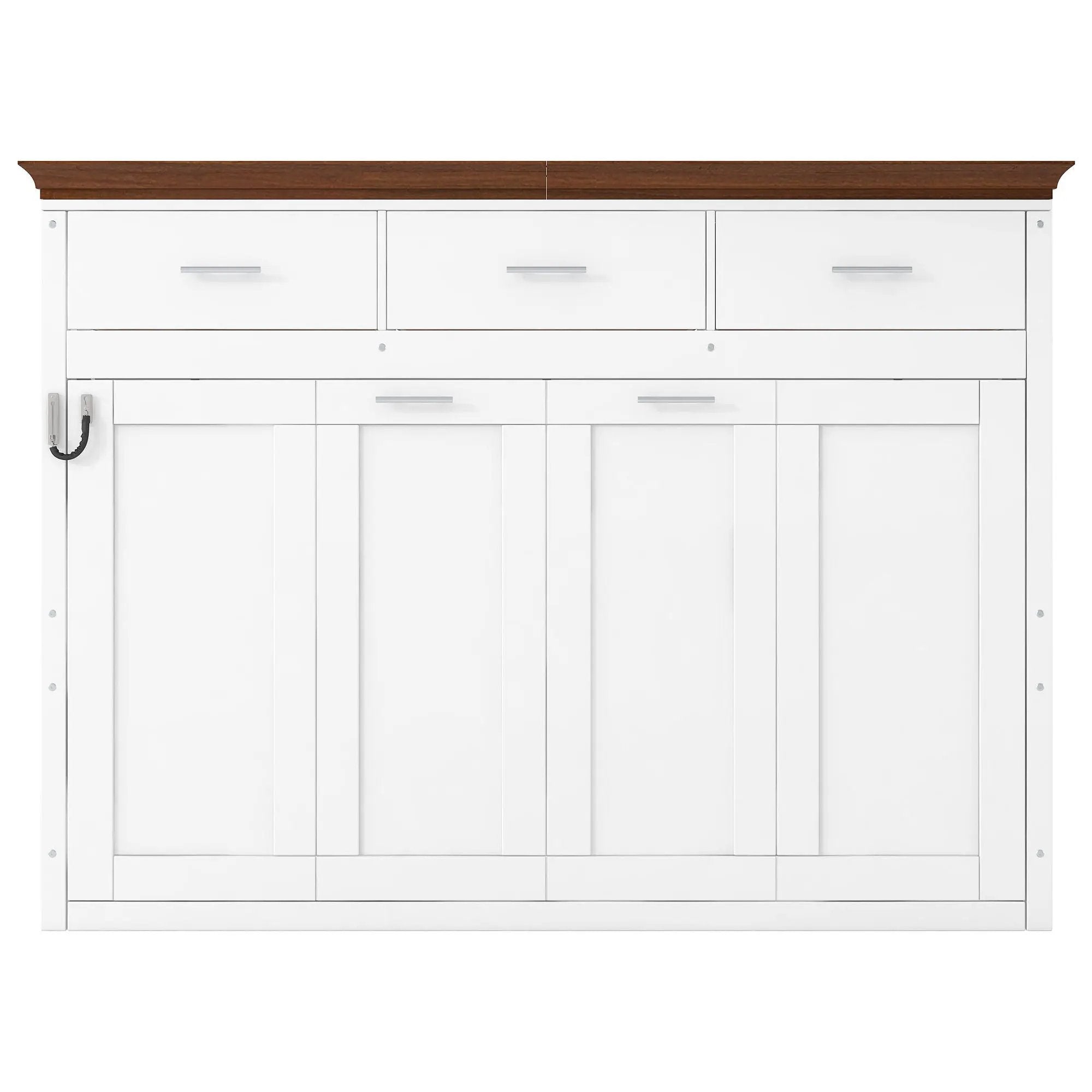Twin Size Murphy Bed With 3 Drawers - White by HouseOfZazla