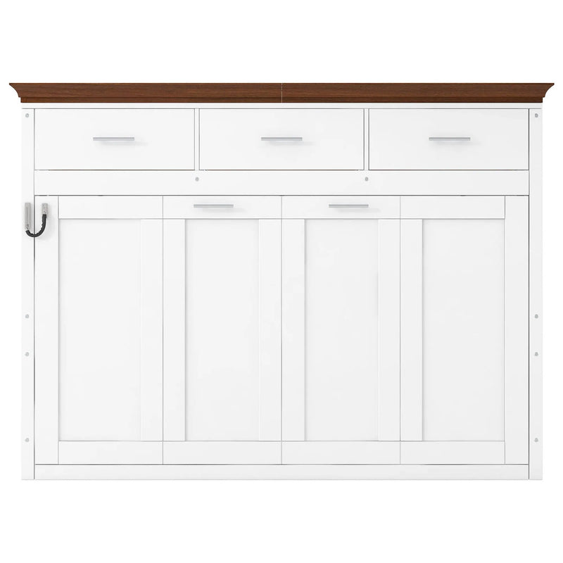Twin Size Murphy Bed With 3 Drawers - White by HouseOfZazla