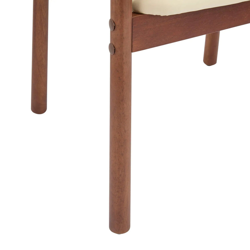 Dining Room Chairs, Ideal For Home & Kitchen (Set of 2) - Beige / Dark Walnut by HouseOfZazla