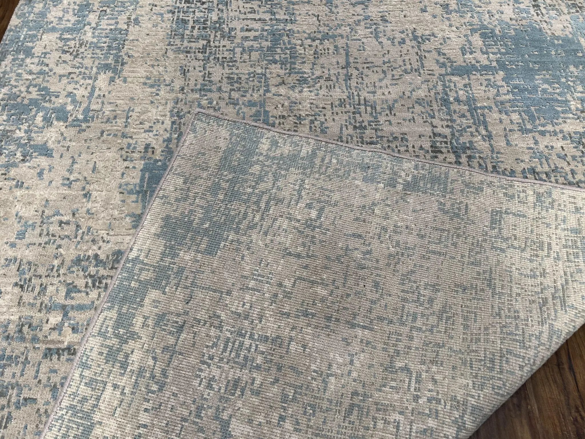 Modern Tibetan Rug 5x8 ft Light Blue and Gray Carpet, Contemporary Wool Rug, Handmade Nepali Rug, Raised Pattern, Tibet Area Rug, Nepal Rug by Jewel Rugs