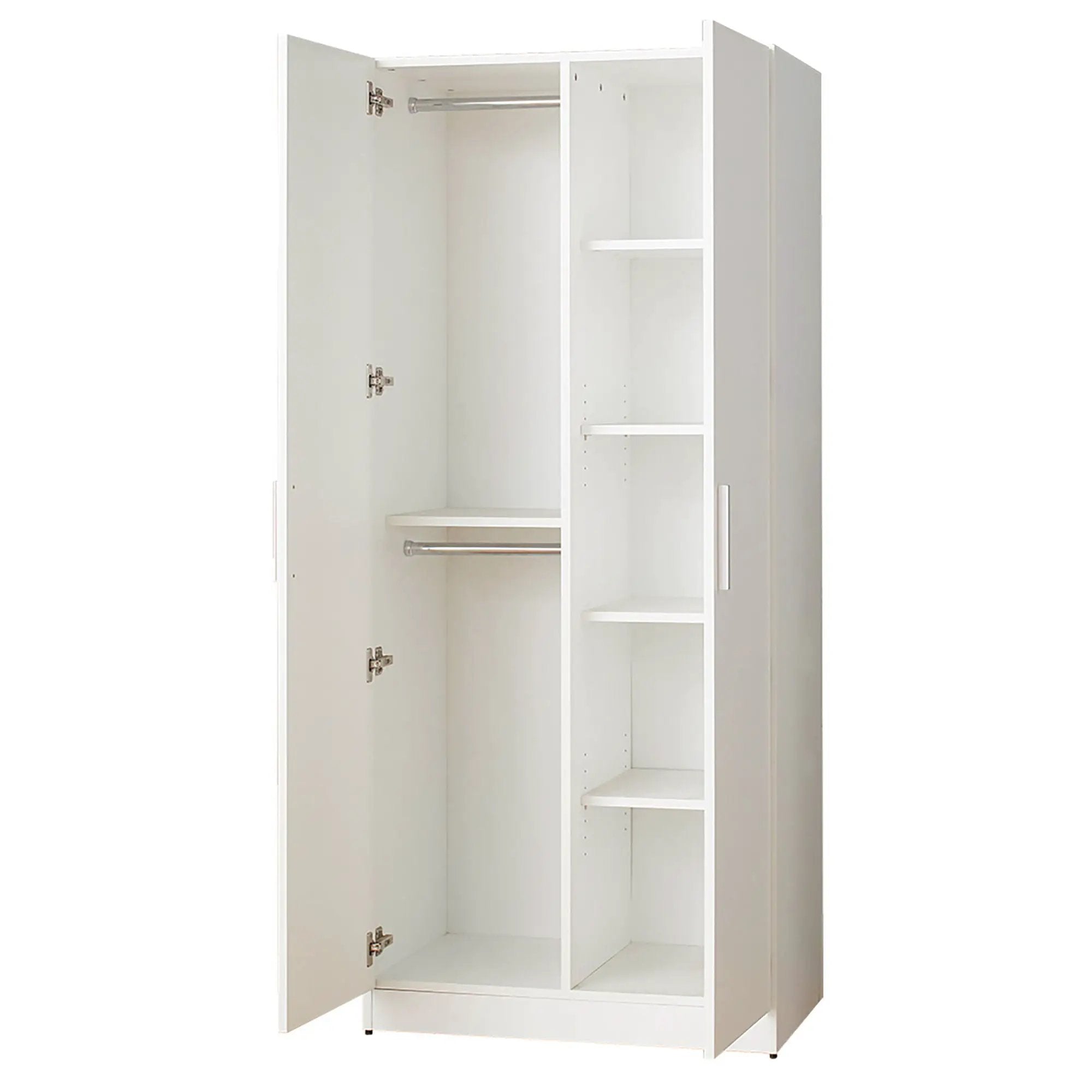 Viviane - Closet With Hanging Bars And 5 Shelves - White by HouseOfZazla