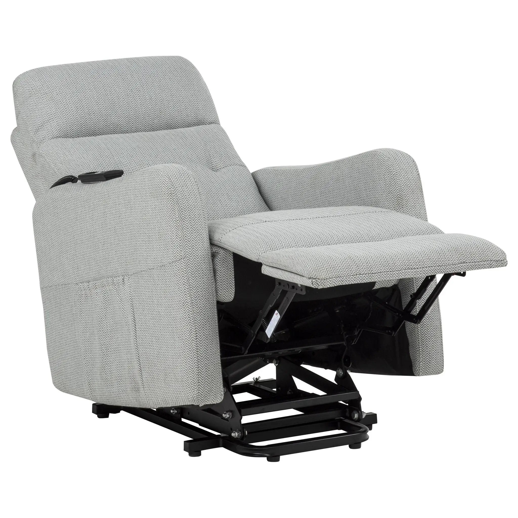 Dayes Upholstered Power Lift Recliner Chair Light Grey by Unique Piece Furniture