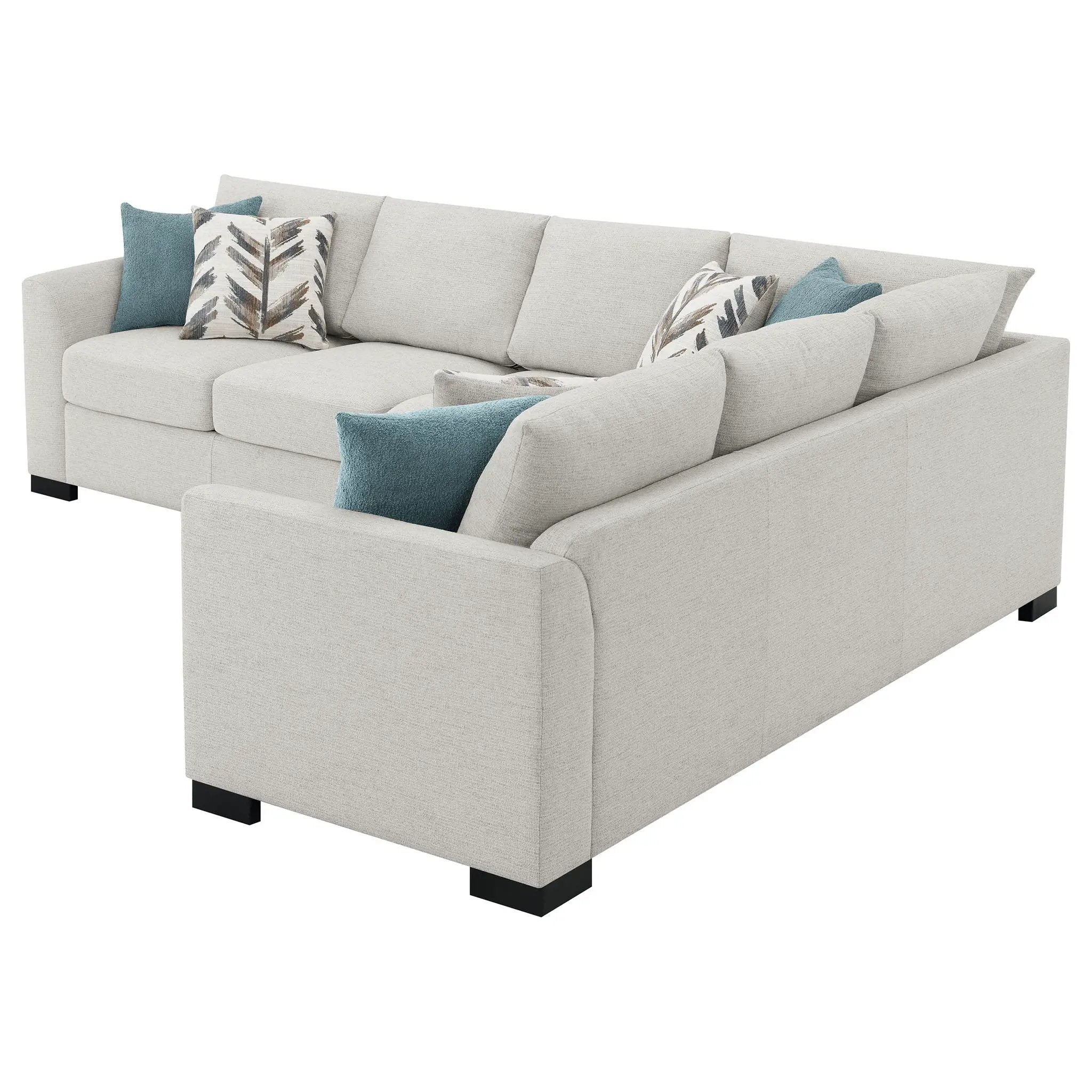 Radison - Upholstered Sectional Sofa With Hidden Sleeper - Greige by HouseOfZazla