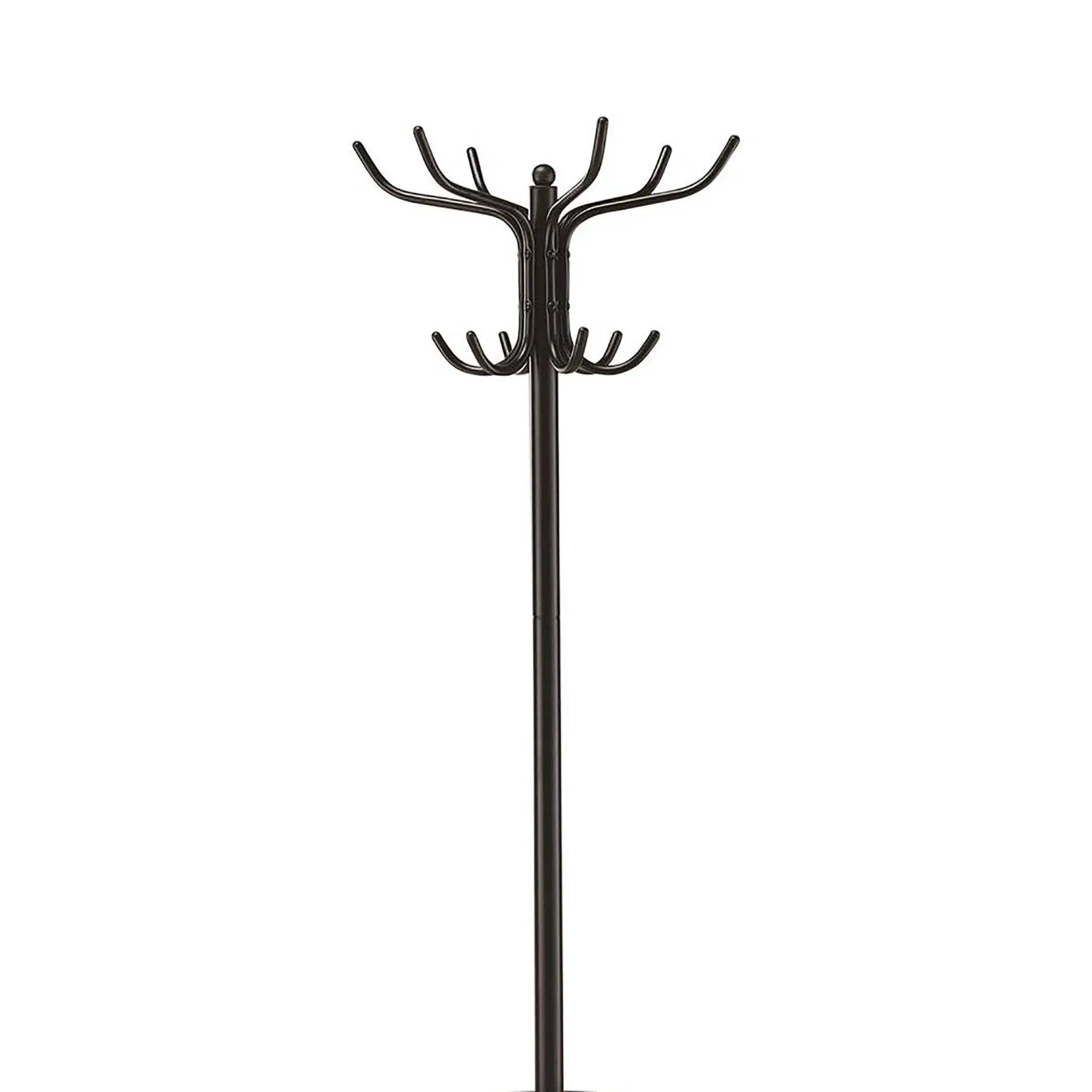 12 Hook Coat Rack With Umbrella Holder - Black by HouseOfZazla
