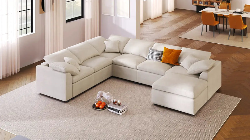 U_Style 120.8" Extra Large 7-Seater Modular Sectional Sofa by HouseOfZazla