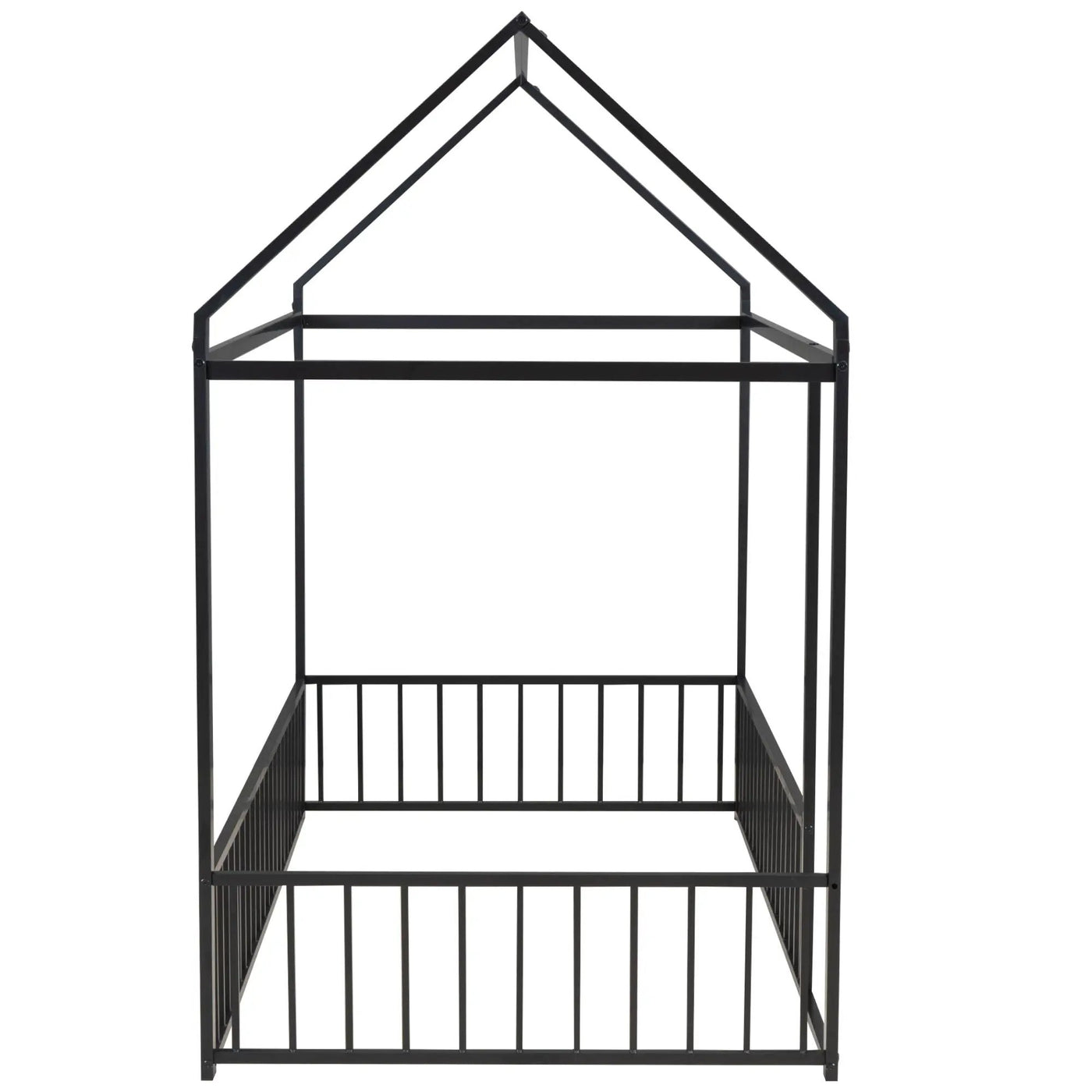 Metal Bed House Bed Frame With Fence by Unique Piece Furniture