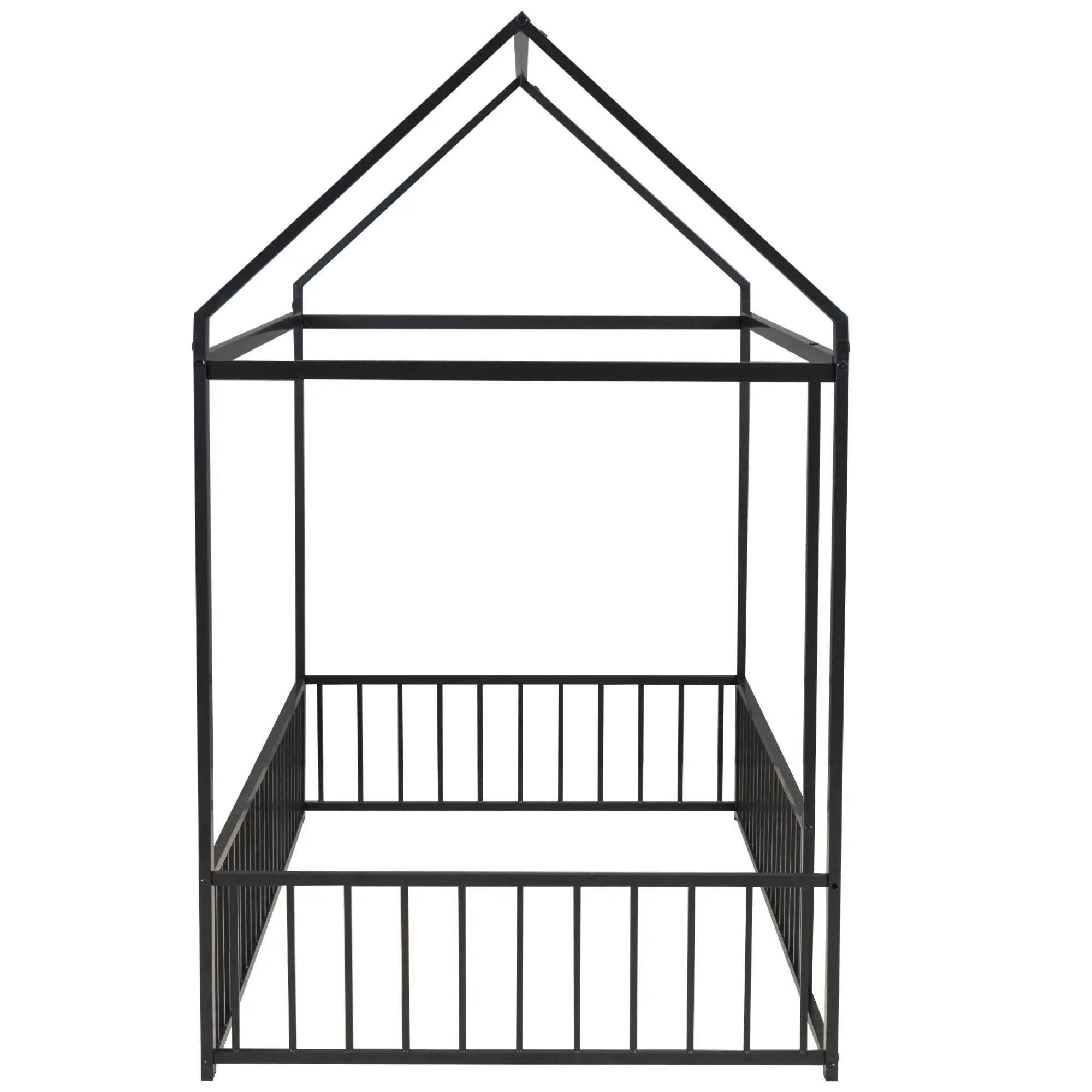 Metal Bed House Bed Frame With Fence by Unique Piece Furniture