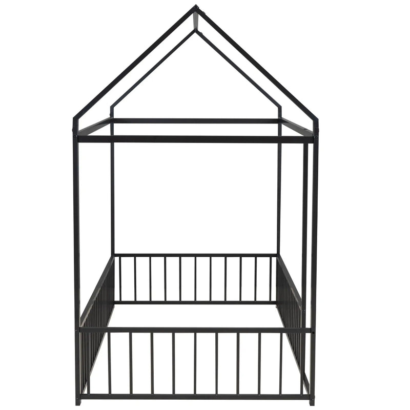 Metal Bed House Bed Frame With Fence by Unique Piece Furniture