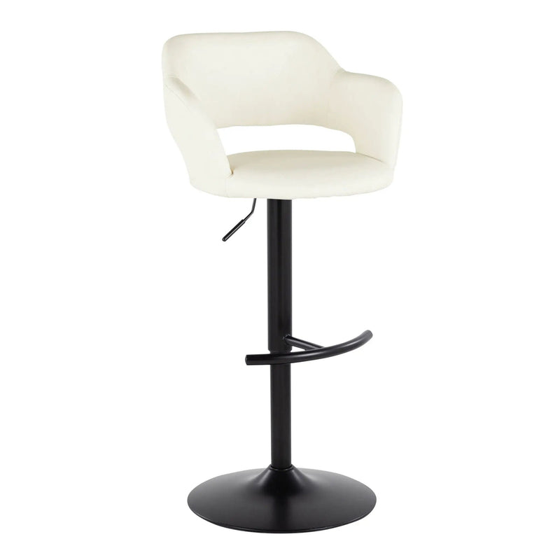 Margarite - Contemporary Adjustable Barstool With Swivel With Rounded T Footrest (Set of 2) by Unique Piece Furniture