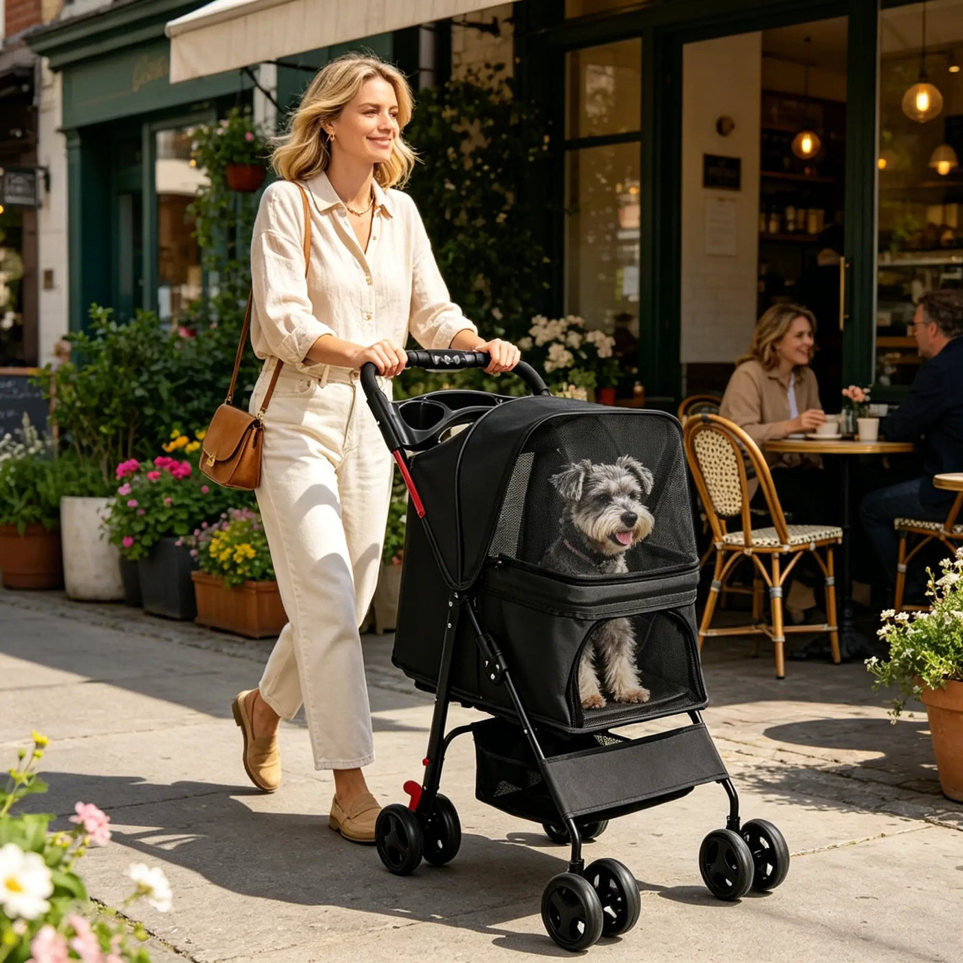 Foldable Pet Stroller for Small Dogs and Cats Under 28 lbs by HouseOfZazla