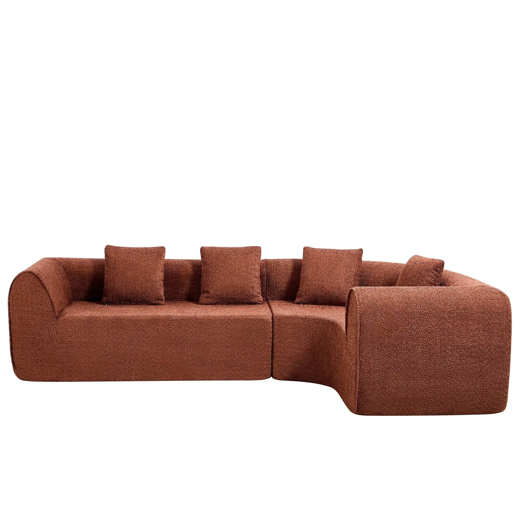 110" Modern Curved L-Shaped Modular Sectional Sofa by HouseOfZazla
